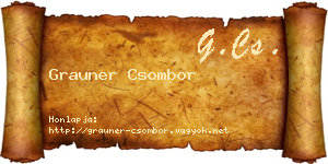 Grauner Csombor névjegykártya